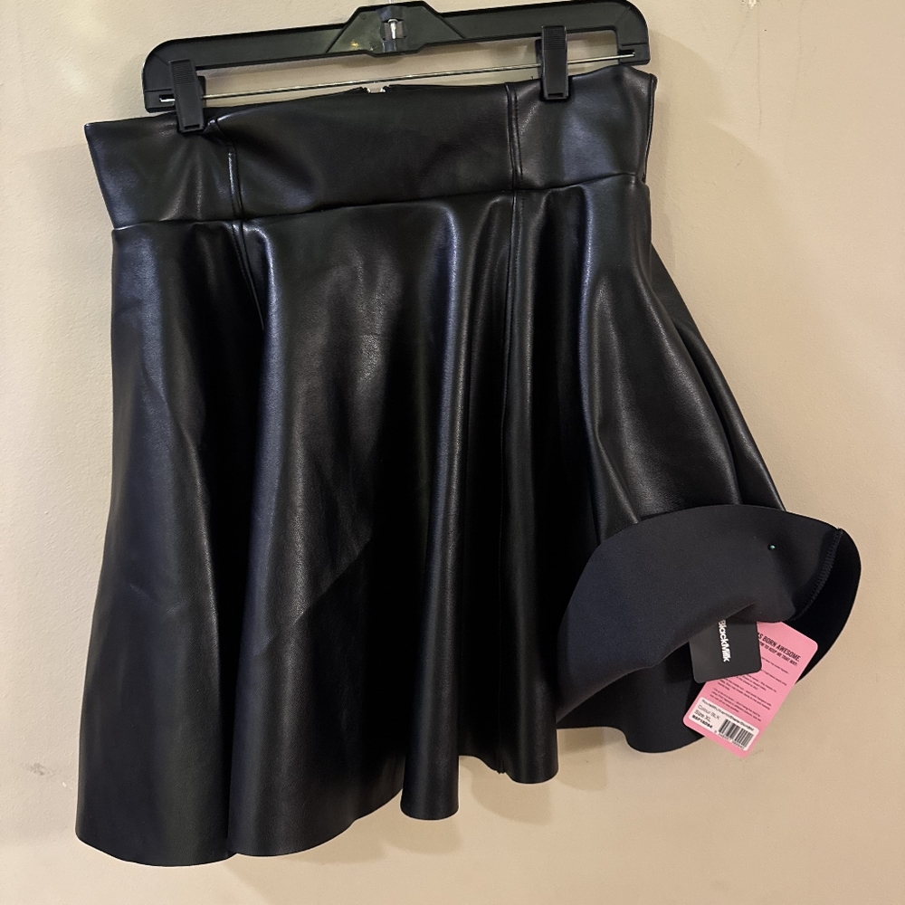 Black Faux Leather Skirt